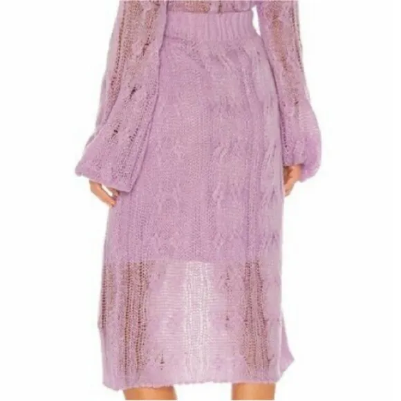 💜 KENDALL &amp; KYLIE LILAC HIGH WAIST CHUNKY KNIT MIDI SKIRT!