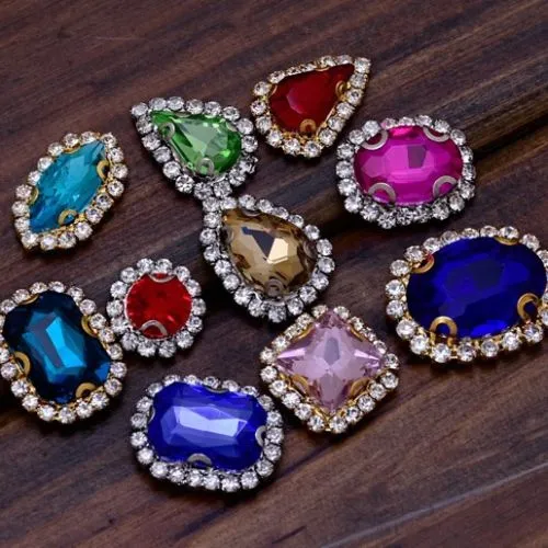 10x14mm Rectangle Pointed Back Rhinestones glass crystals beads wedding diy jewelry purple 50pcs 10183355