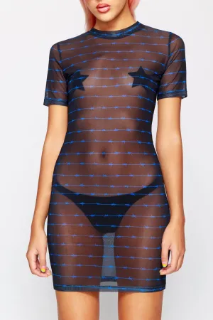 90's Barbwire Mesh Dress
