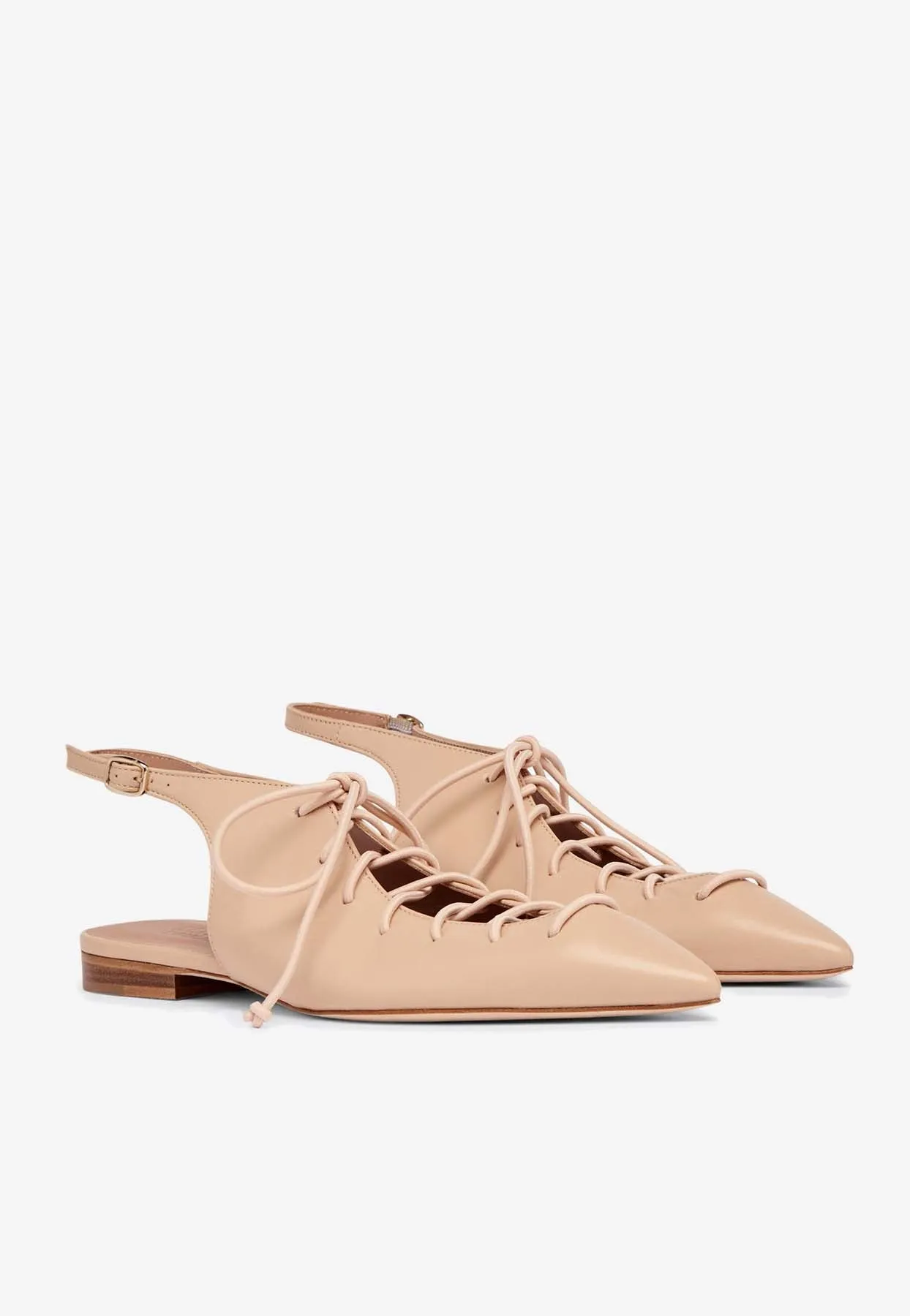 Alia Nappa Leather Lace-Up Flats