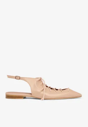 Alia Nappa Leather Lace-Up Flats