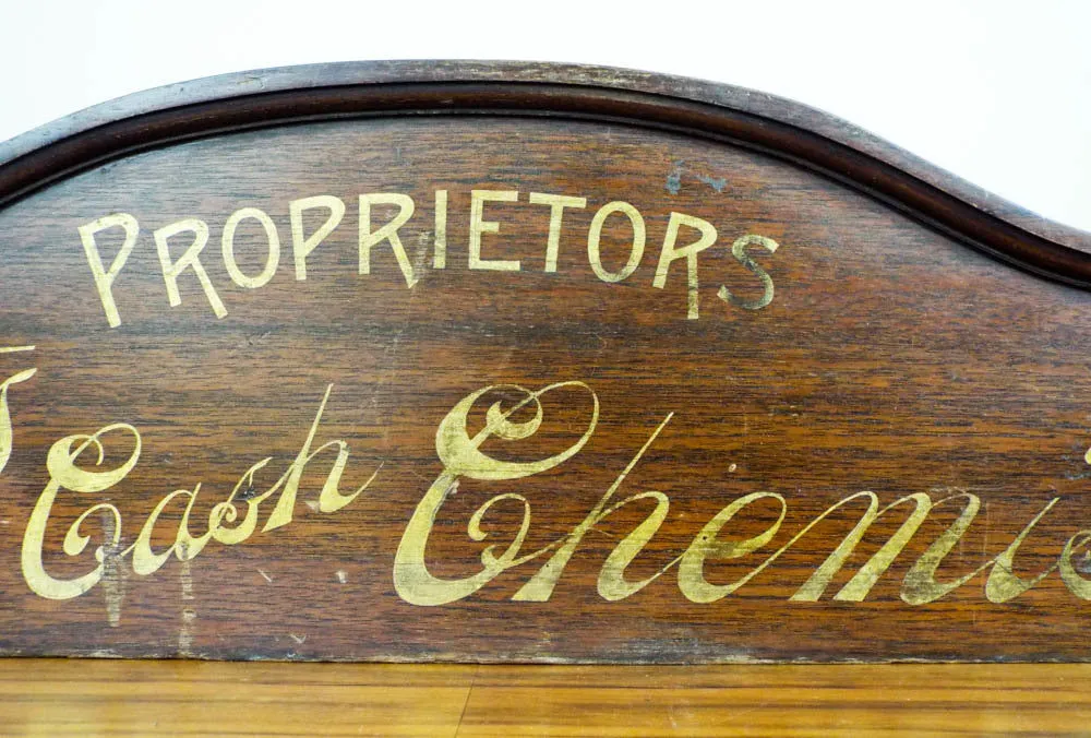 Antique Advertising Boots Cash Chemists Vintage Wood Sign
