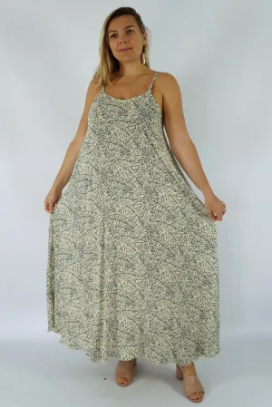 Aura Dress "Fossil" Print