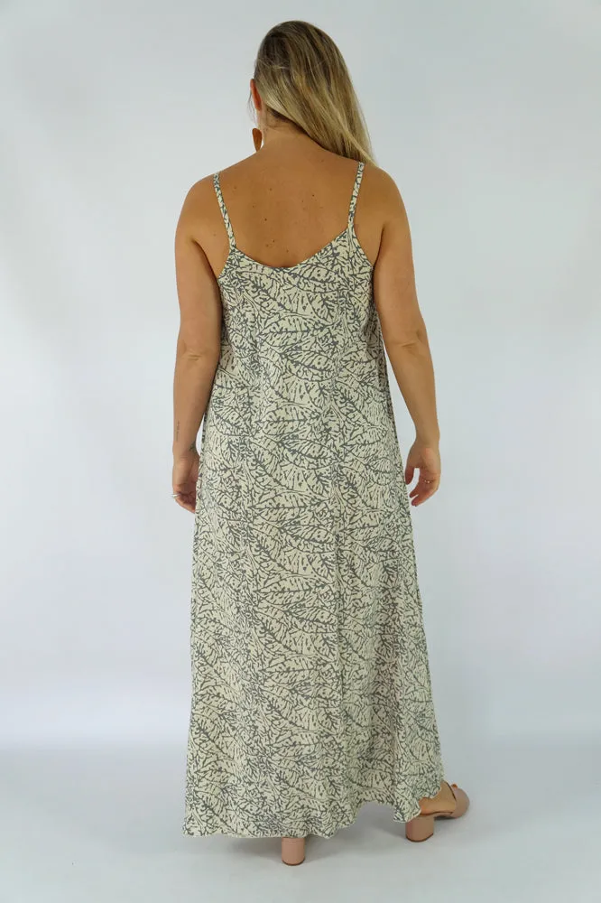 Aura Dress "Fossil" Print
