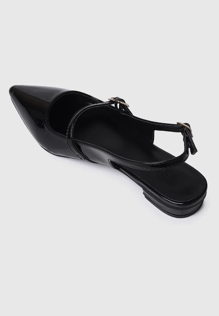 Aurelie Pointed Toe Flats & Ballerina (Black)