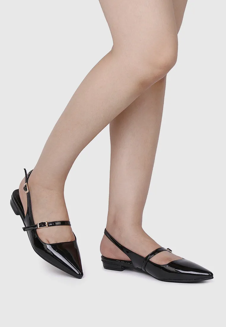 Aurelie Pointed Toe Flats & Ballerina (Black)