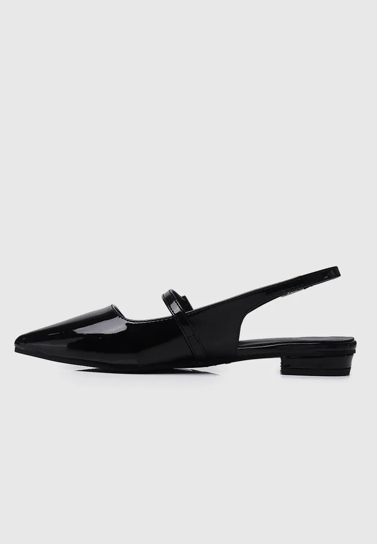 Aurelie Pointed Toe Flats & Ballerina (Black)