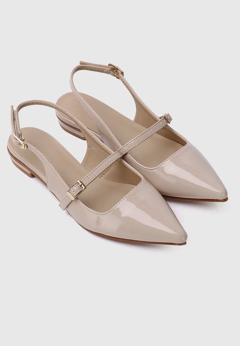Aurelie Pointed Toe Flats & Ballerina (Nude)