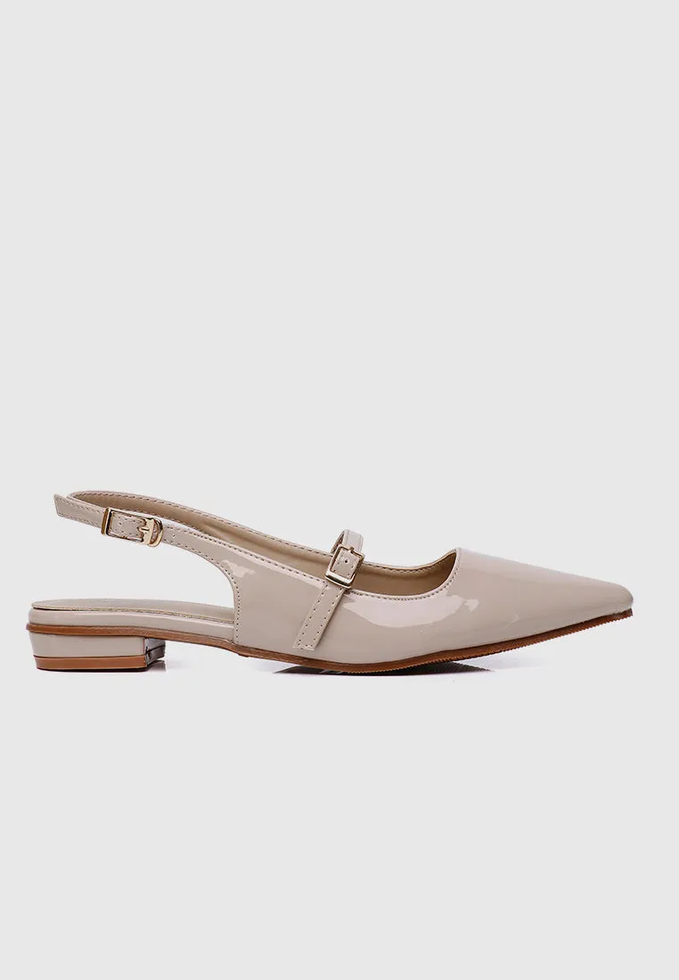 Aurelie Pointed Toe Flats & Ballerina (Nude)