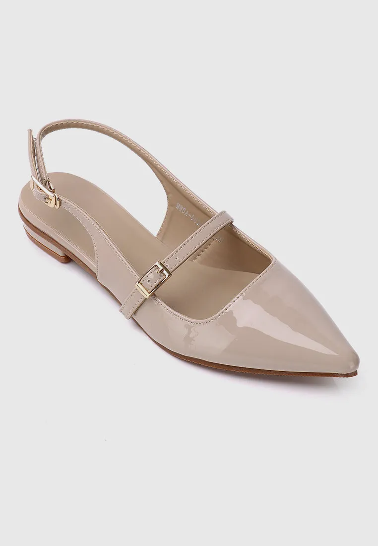 Aurelie Pointed Toe Flats & Ballerina (Nude)