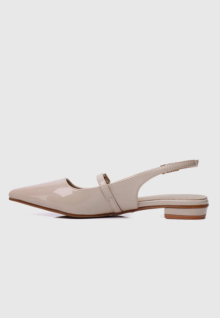 Aurelie Pointed Toe Flats & Ballerina (Nude)