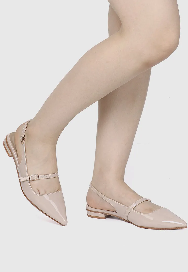 Aurelie Pointed Toe Flats & Ballerina (Nude)
