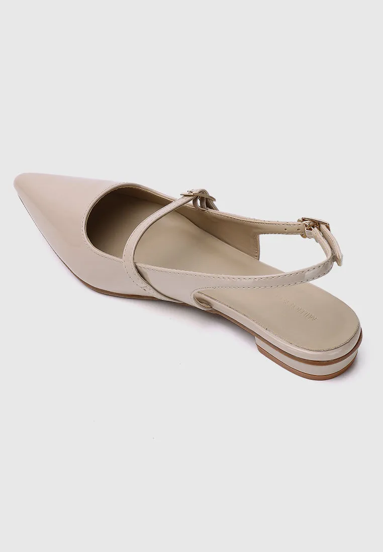 Aurelie Pointed Toe Flats & Ballerina (Nude)