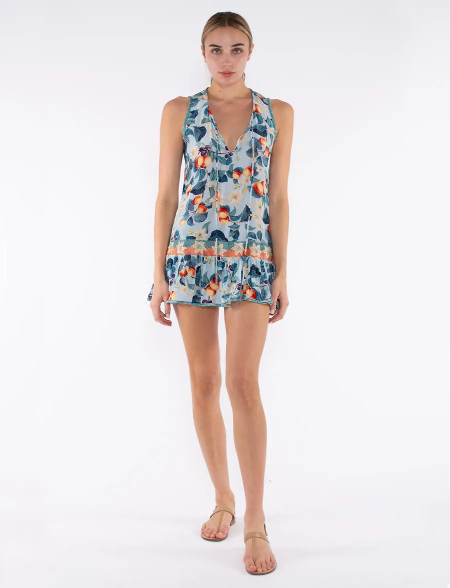 BAS DRESS - BABY BLUE SUMMER PEACHES