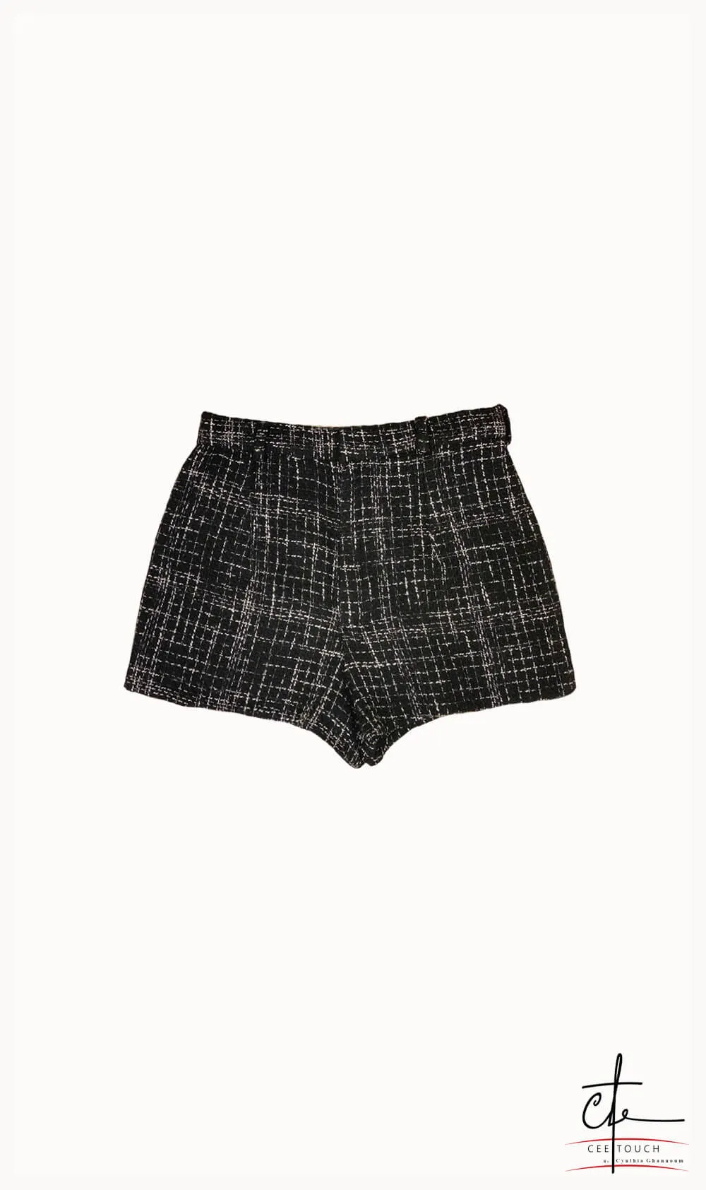 Black and White Tweed Blazer and Short Suit