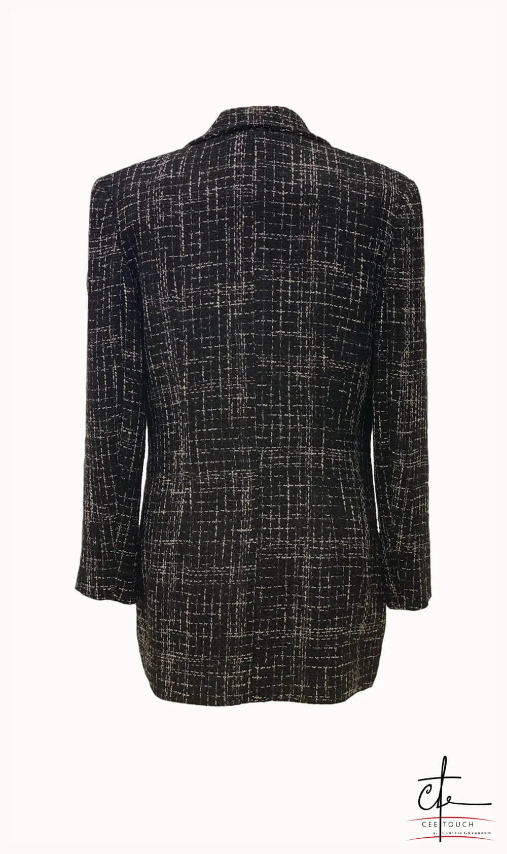 Black and White Tweed Blazer and Short Suit