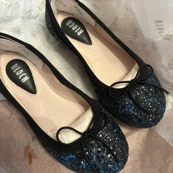 Bloch Helia Blue Glitter Ballet Flats