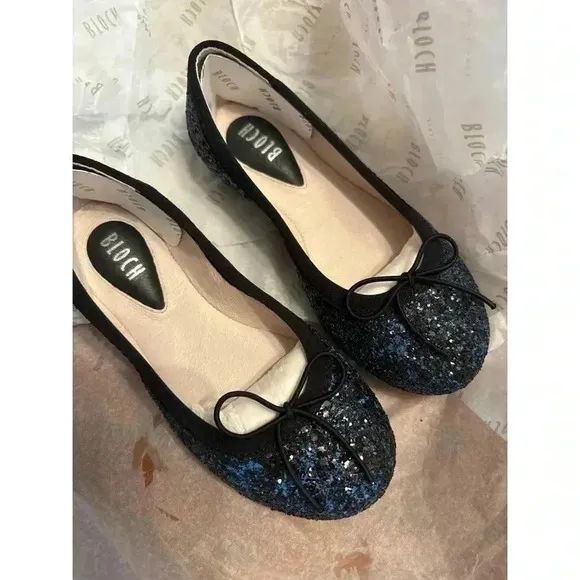 Bloch Helia Blue Glitter Ballet Flats
