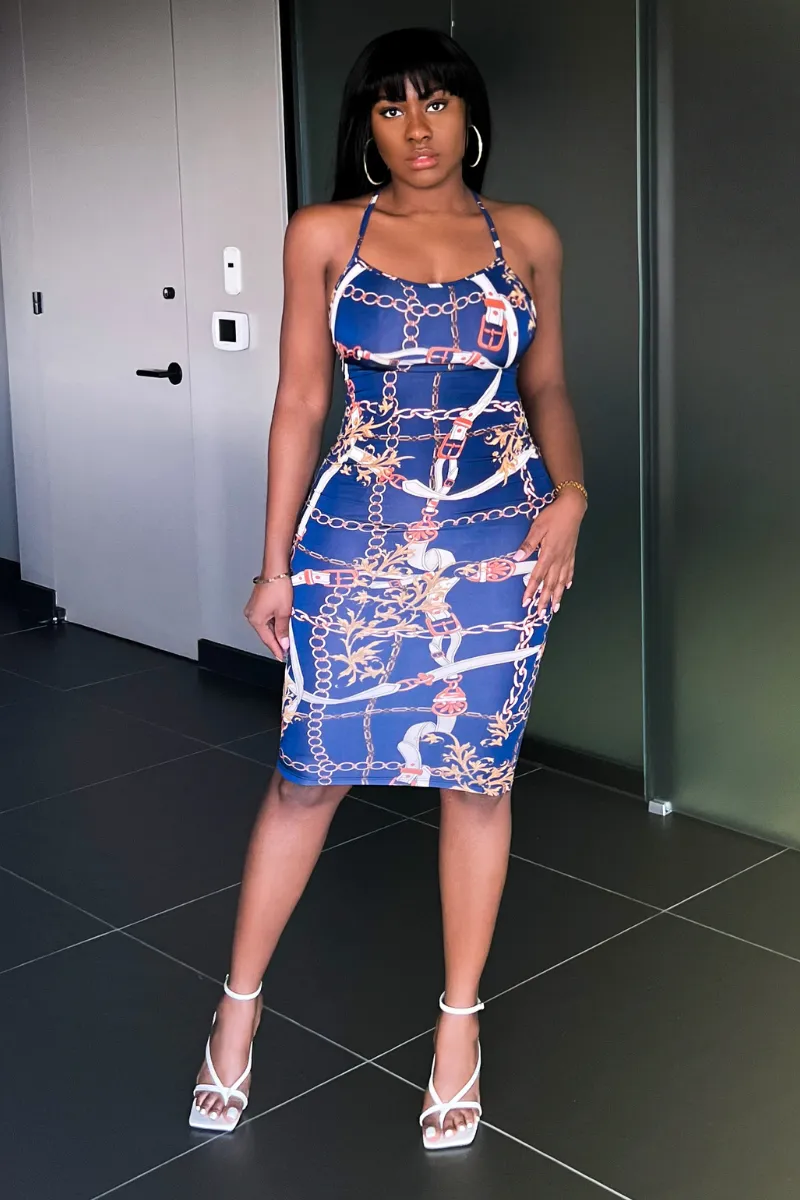 BLUE HUE SILHOUETTE MIDI | DRESS