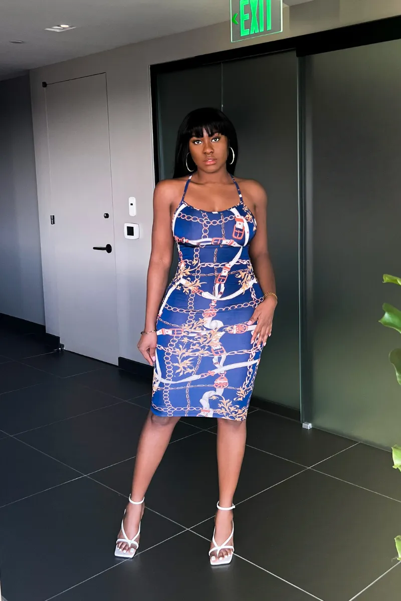 BLUE HUE SILHOUETTE MIDI | DRESS