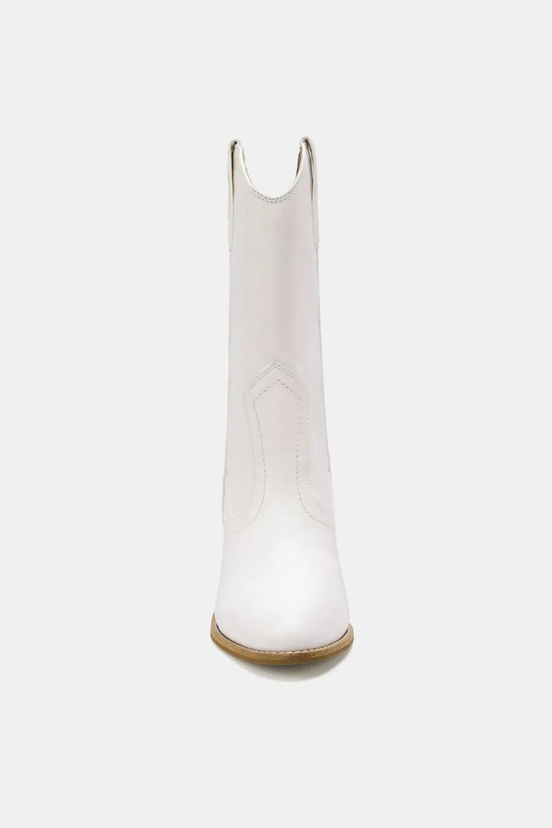Butterfly Cut Detail Point Toe Boots in White