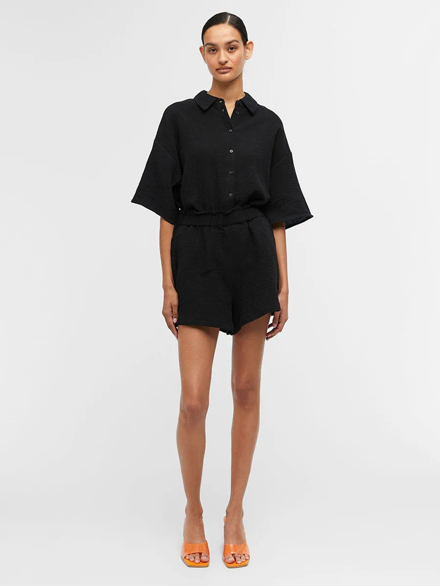 Carina Cotton Shirt - Black