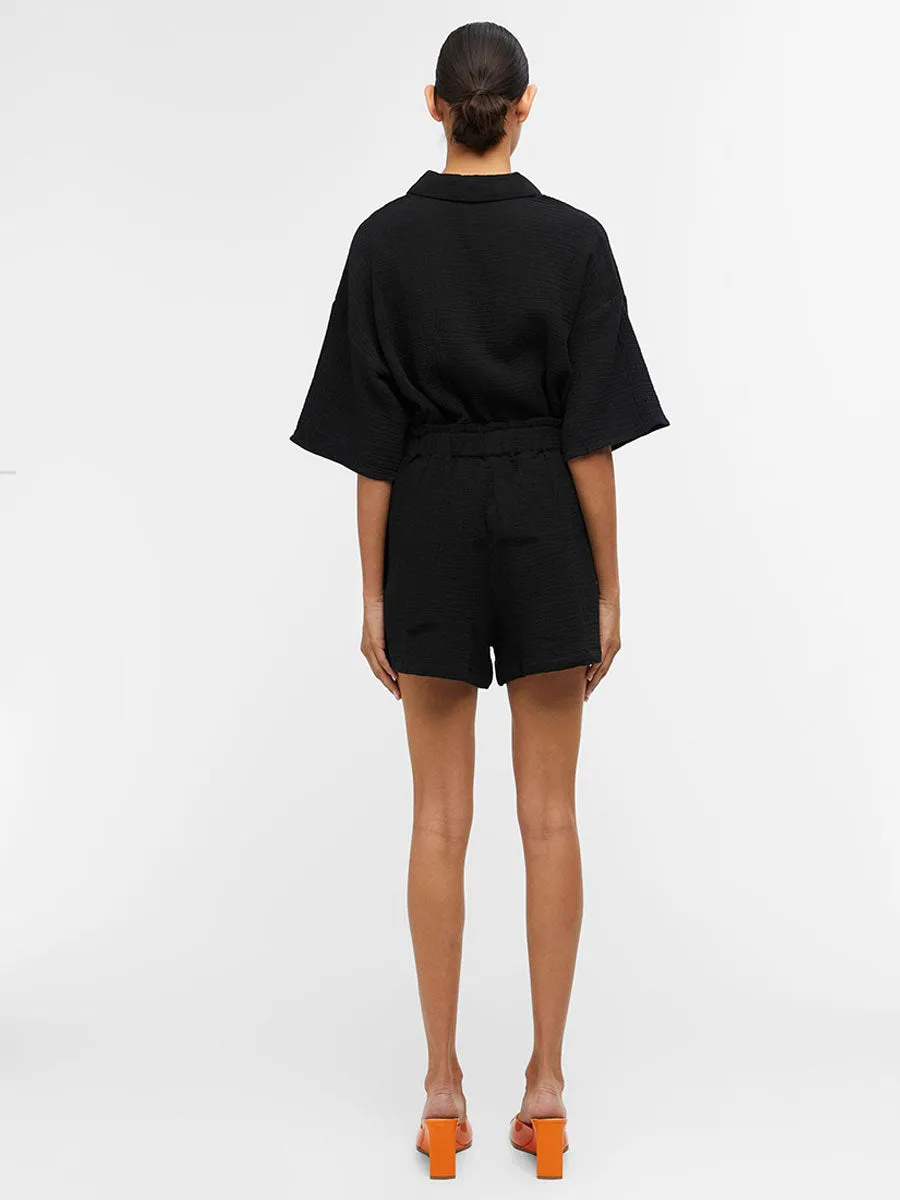 Carina Cotton Shirt - Black