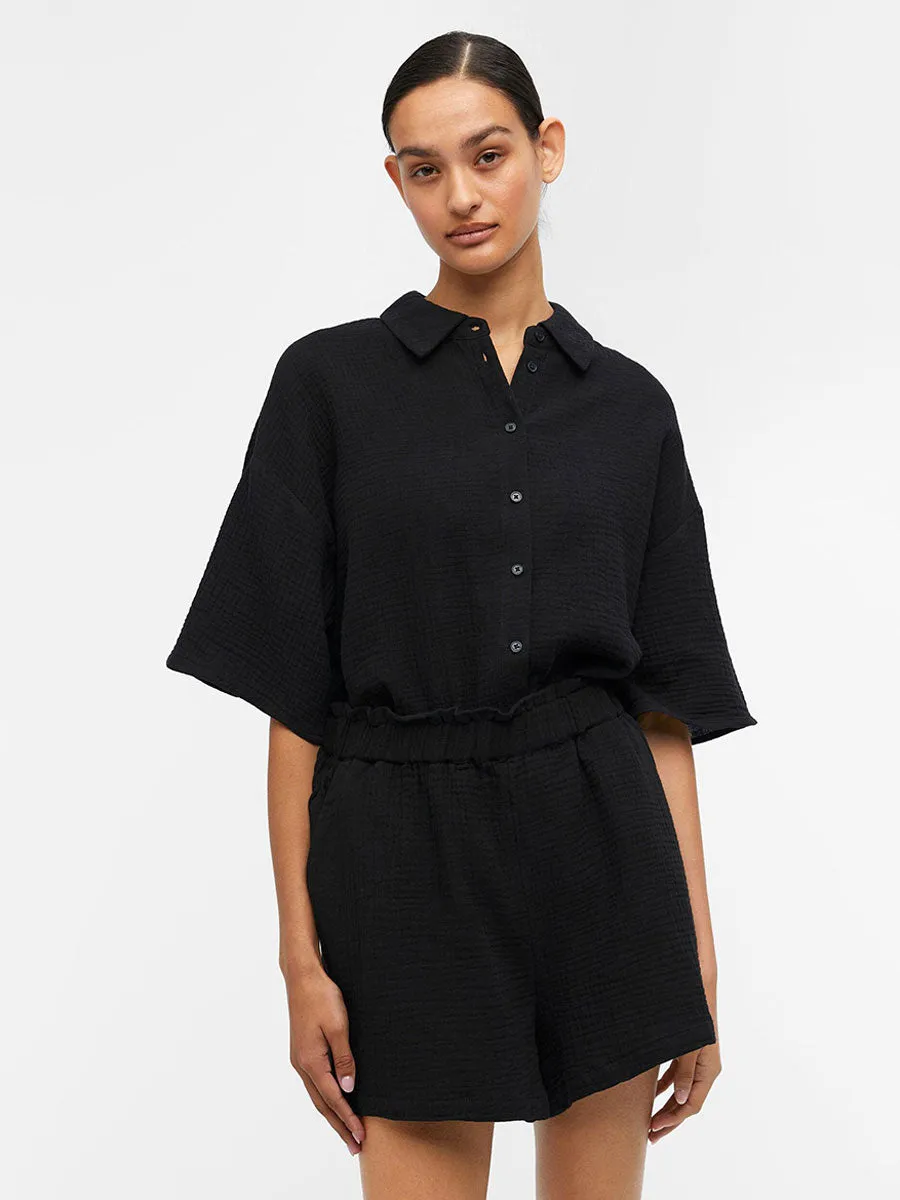 Carina Cotton Shirt - Black