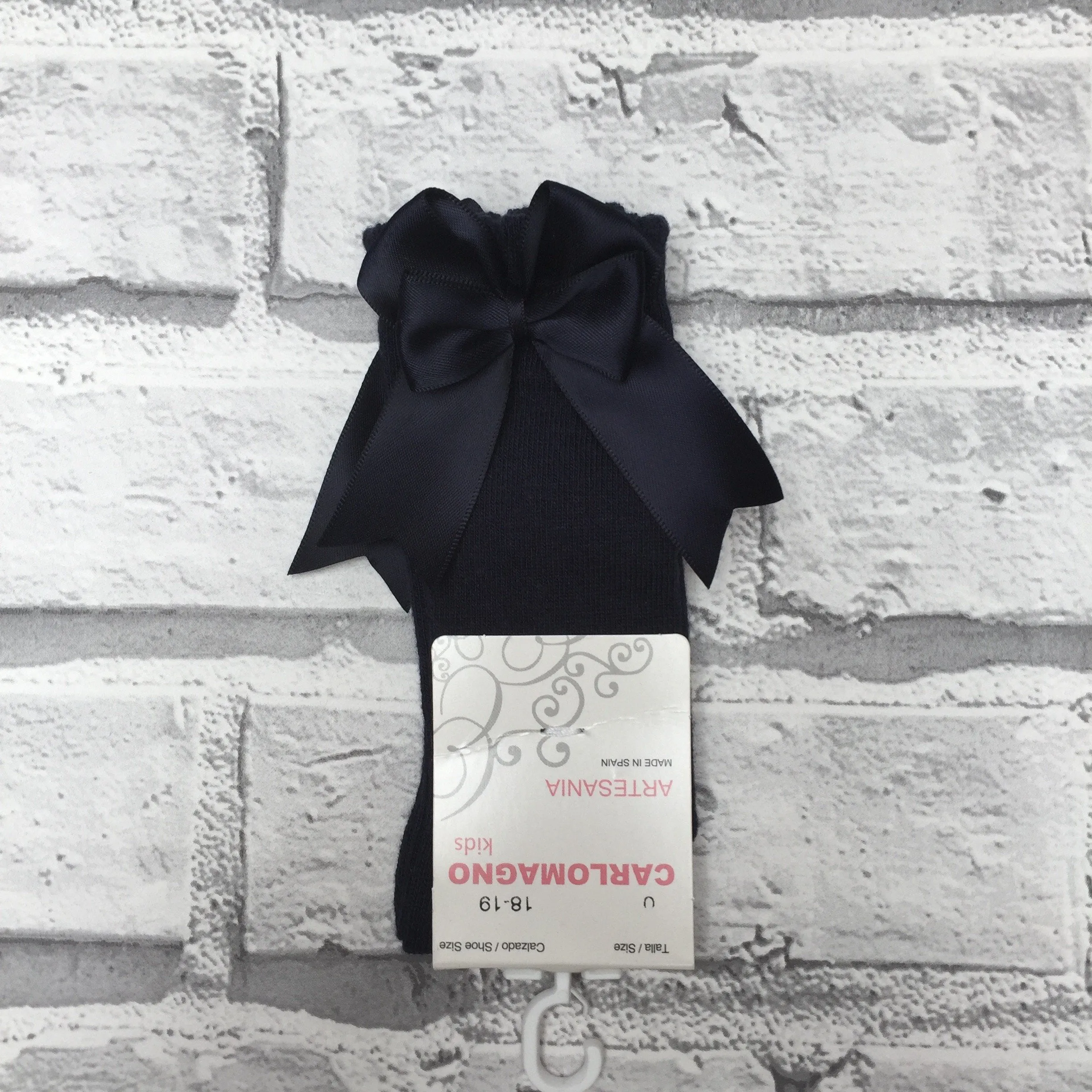 Carlomagno Navy Bow Knee High