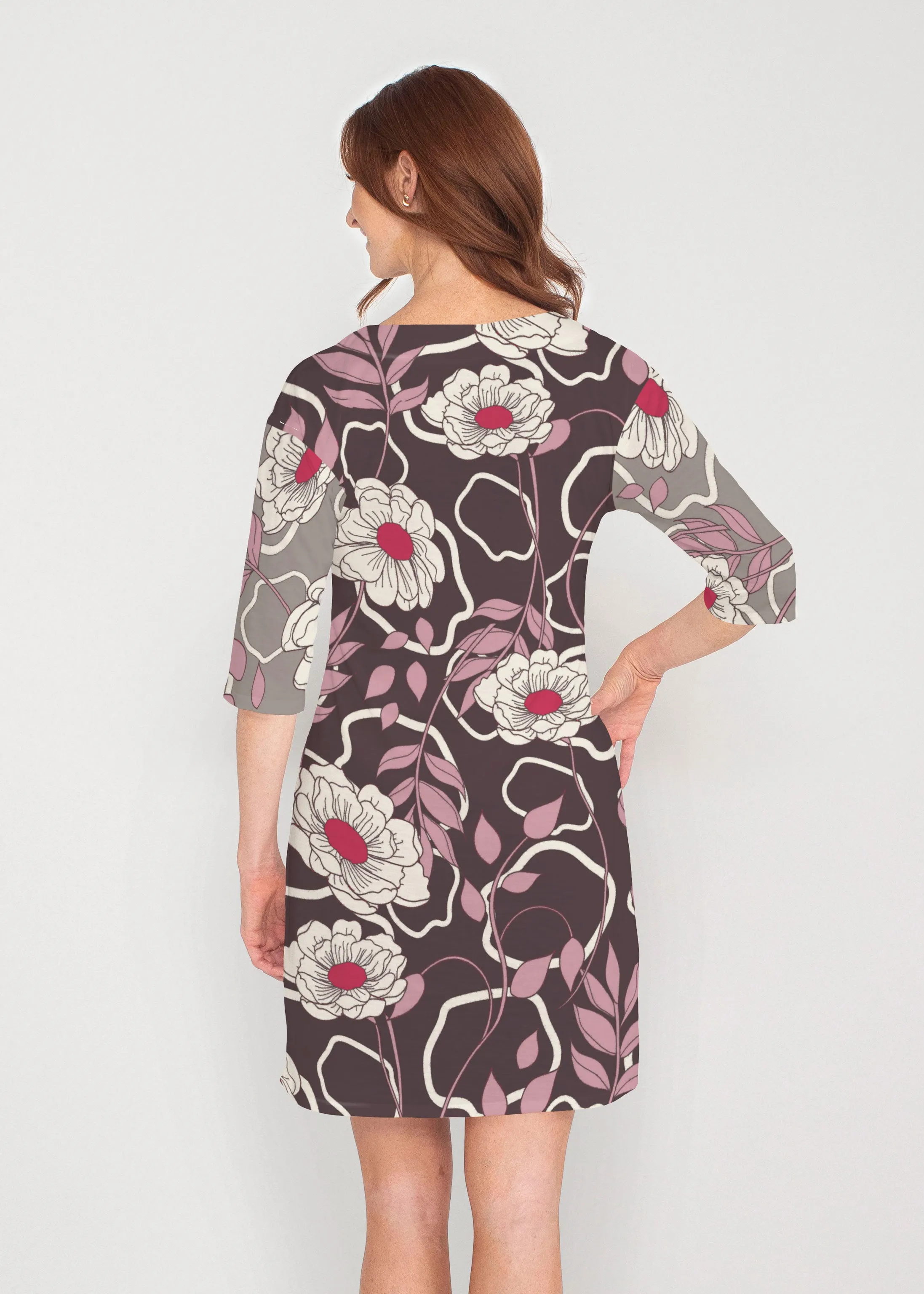 Clarisse (8125) ~ Lucy 3/4 Sleeve V-Neck Dress