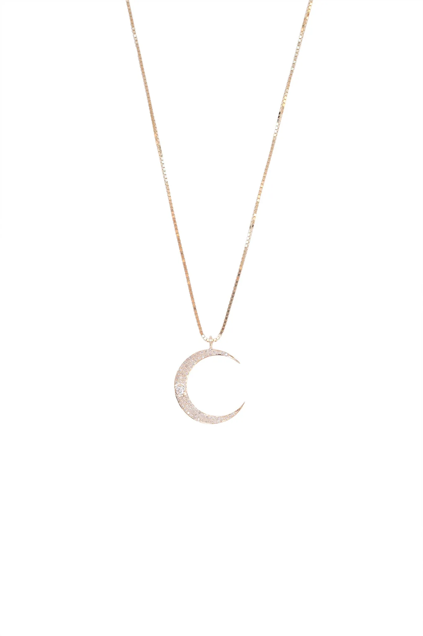 CZ Crescent Moon Necklace
