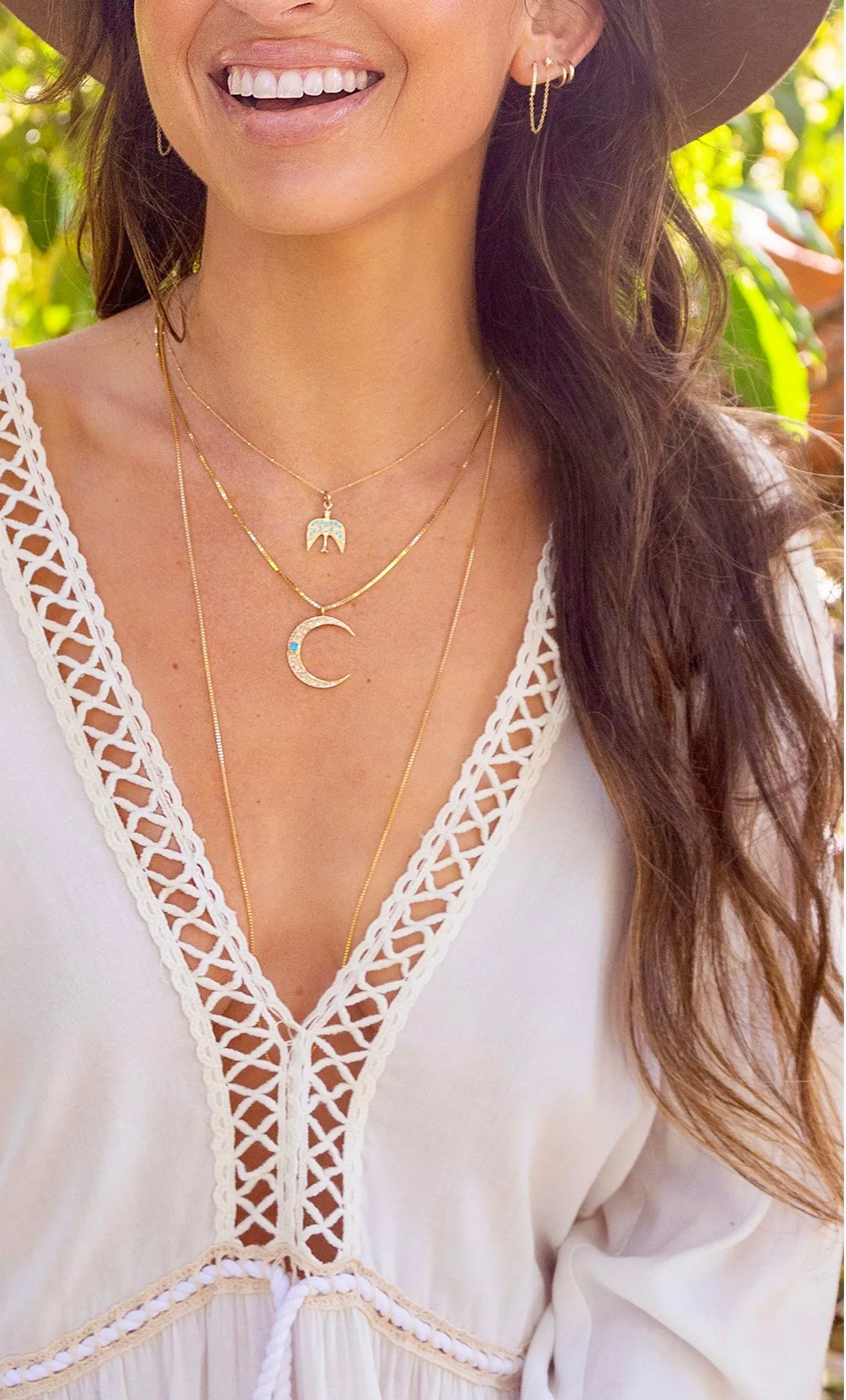 CZ Crescent Moon Necklace