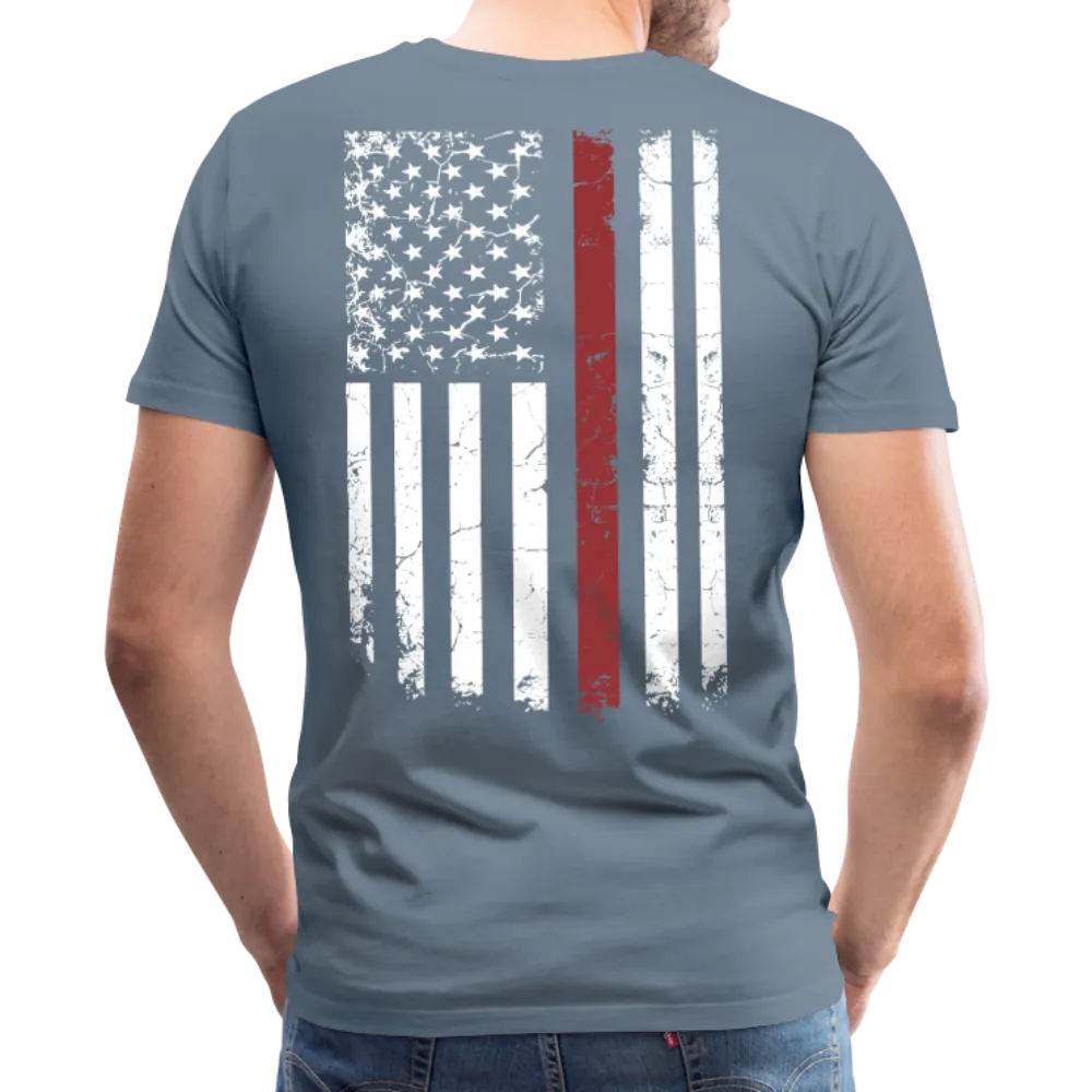 Daddy Husband Protector Hero - American Flag Men's Premium T-Shirt (CK1926)