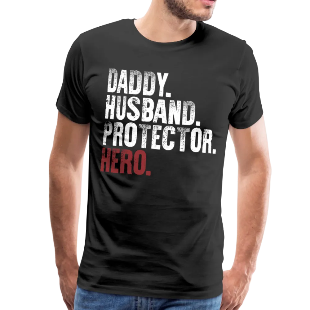 Daddy Husband Protector Hero - American Flag Men's Premium T-Shirt (CK1926)