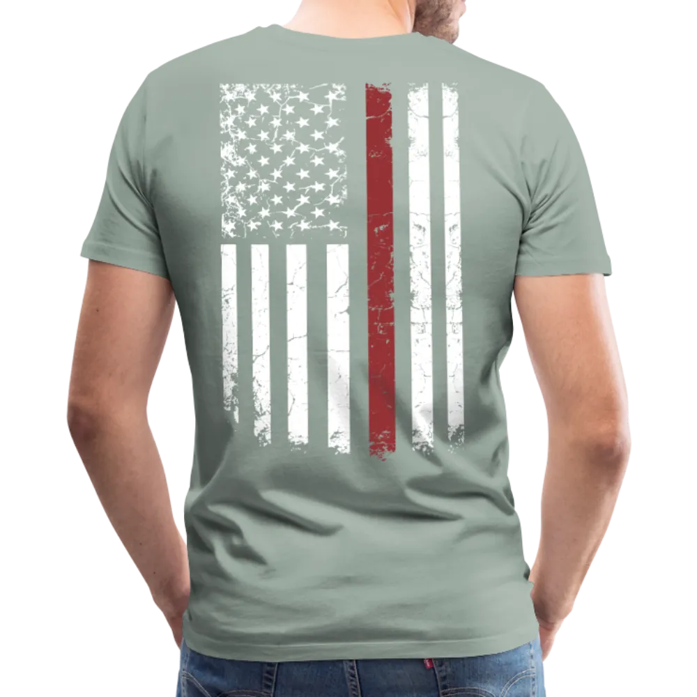 Daddy Husband Protector Hero - American Flag Men's Premium T-Shirt (CK1926)