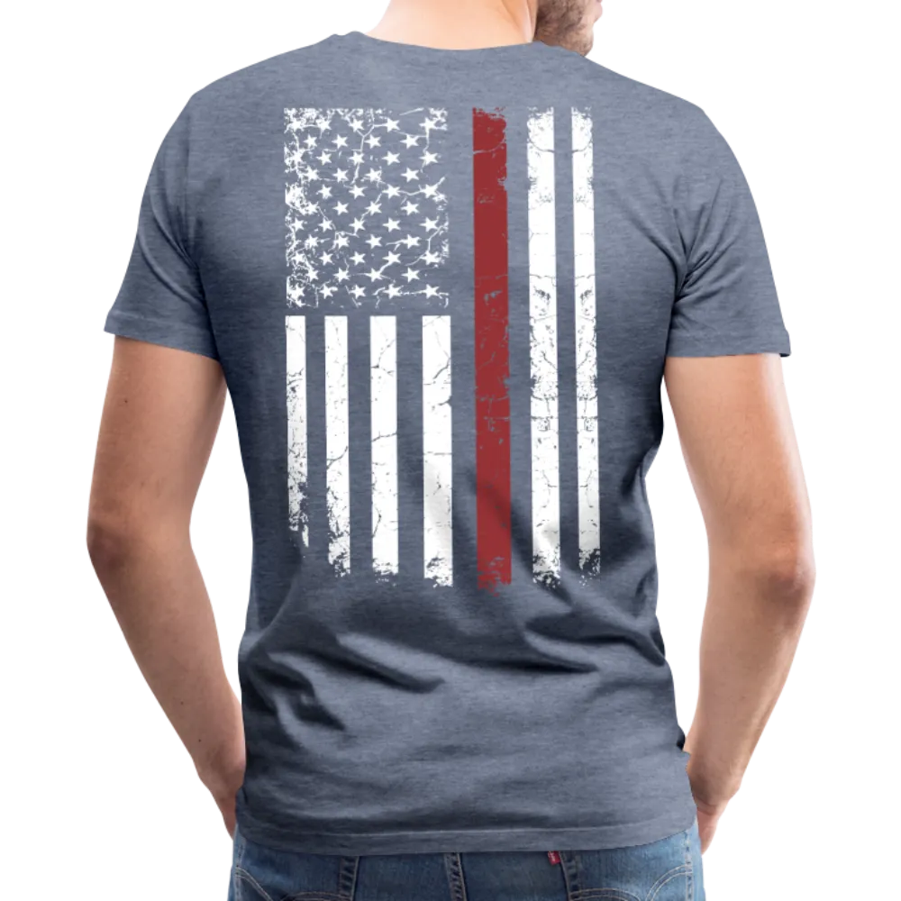 Daddy Husband Protector Hero - American Flag Men's Premium T-Shirt (CK1926)