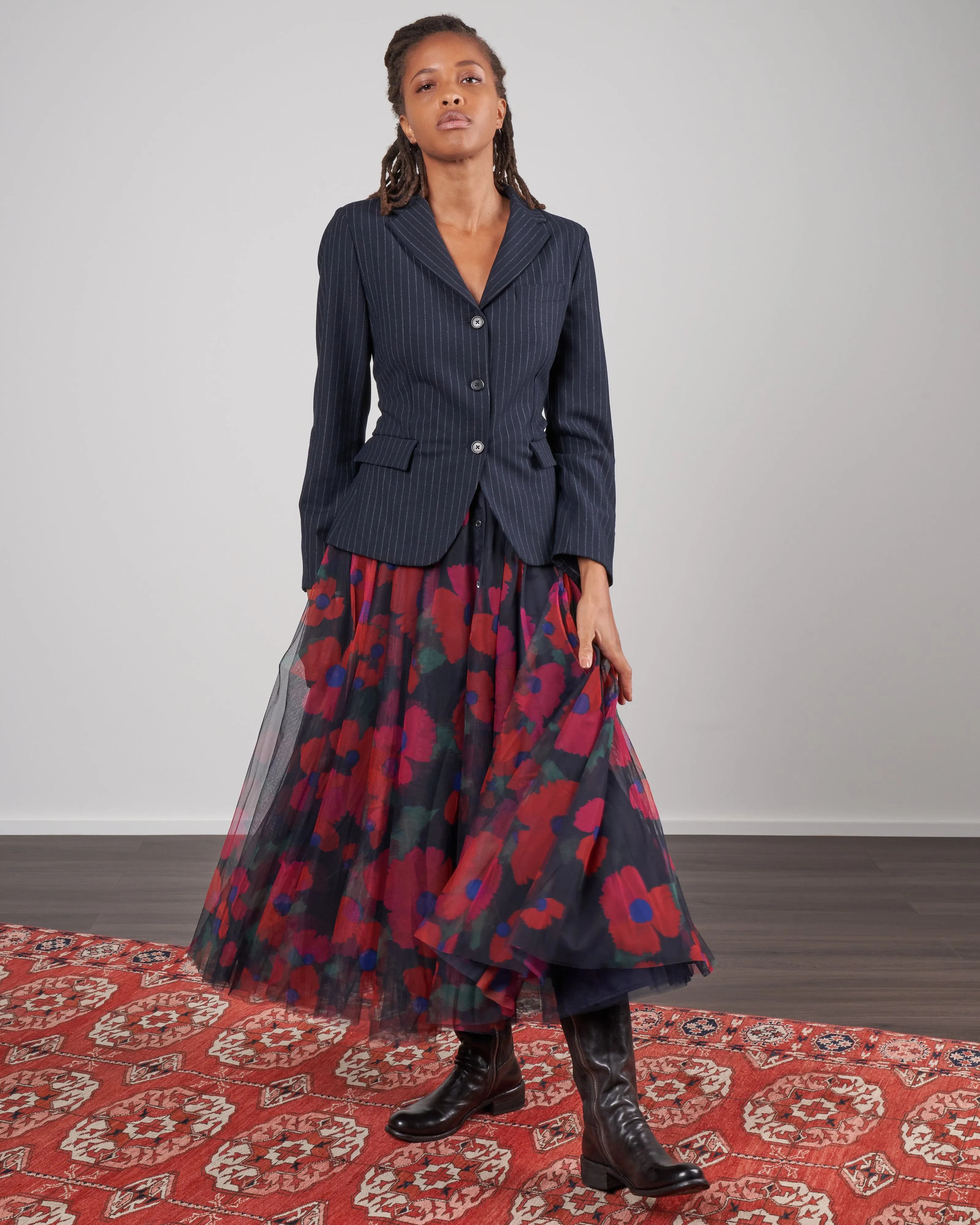dia 85 dress - navy tulle flowers
