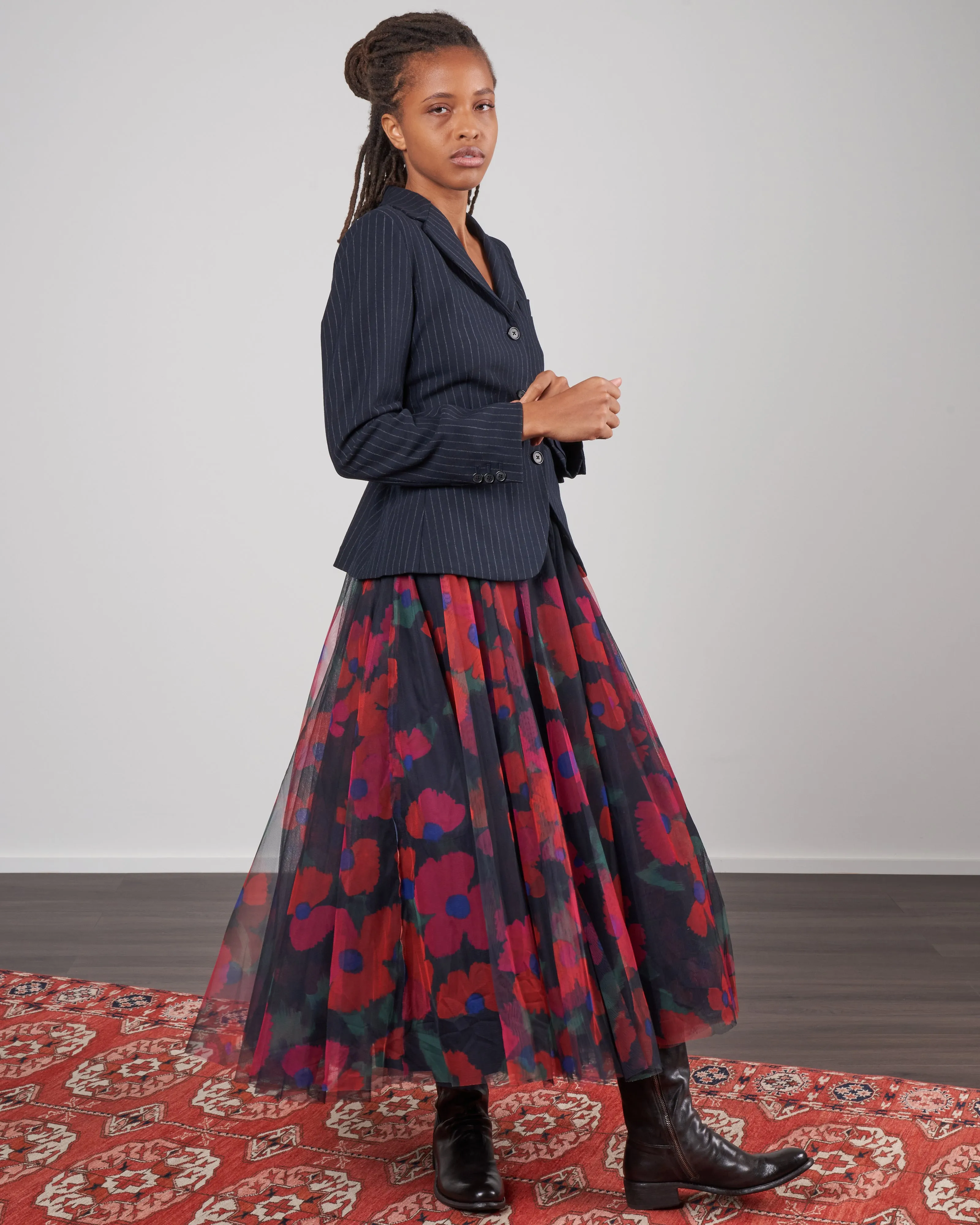 dia 85 dress - navy tulle flowers