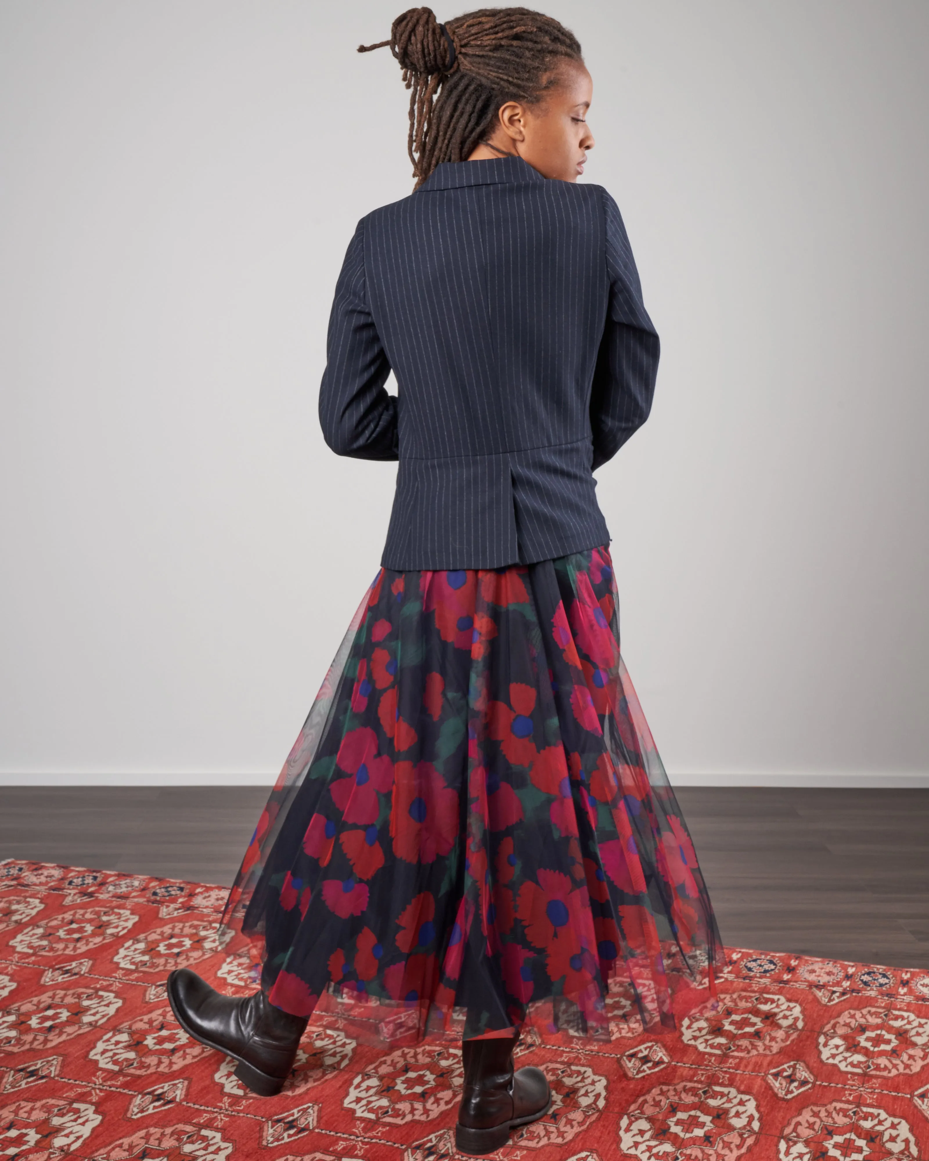 dia 85 dress - navy tulle flowers