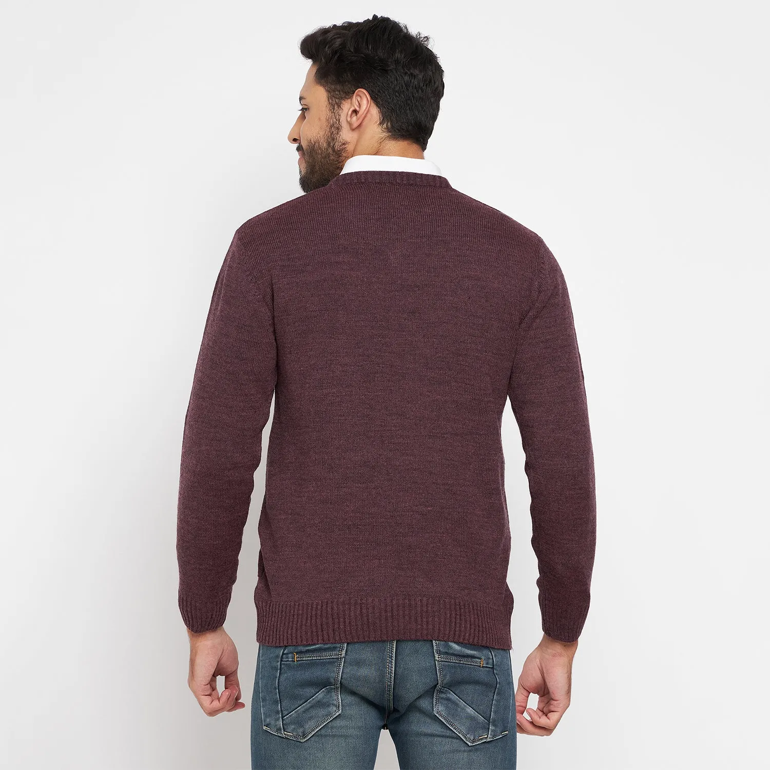 Duke Stardust Men Full Sleeve V Neck Sweater (SDS651R)