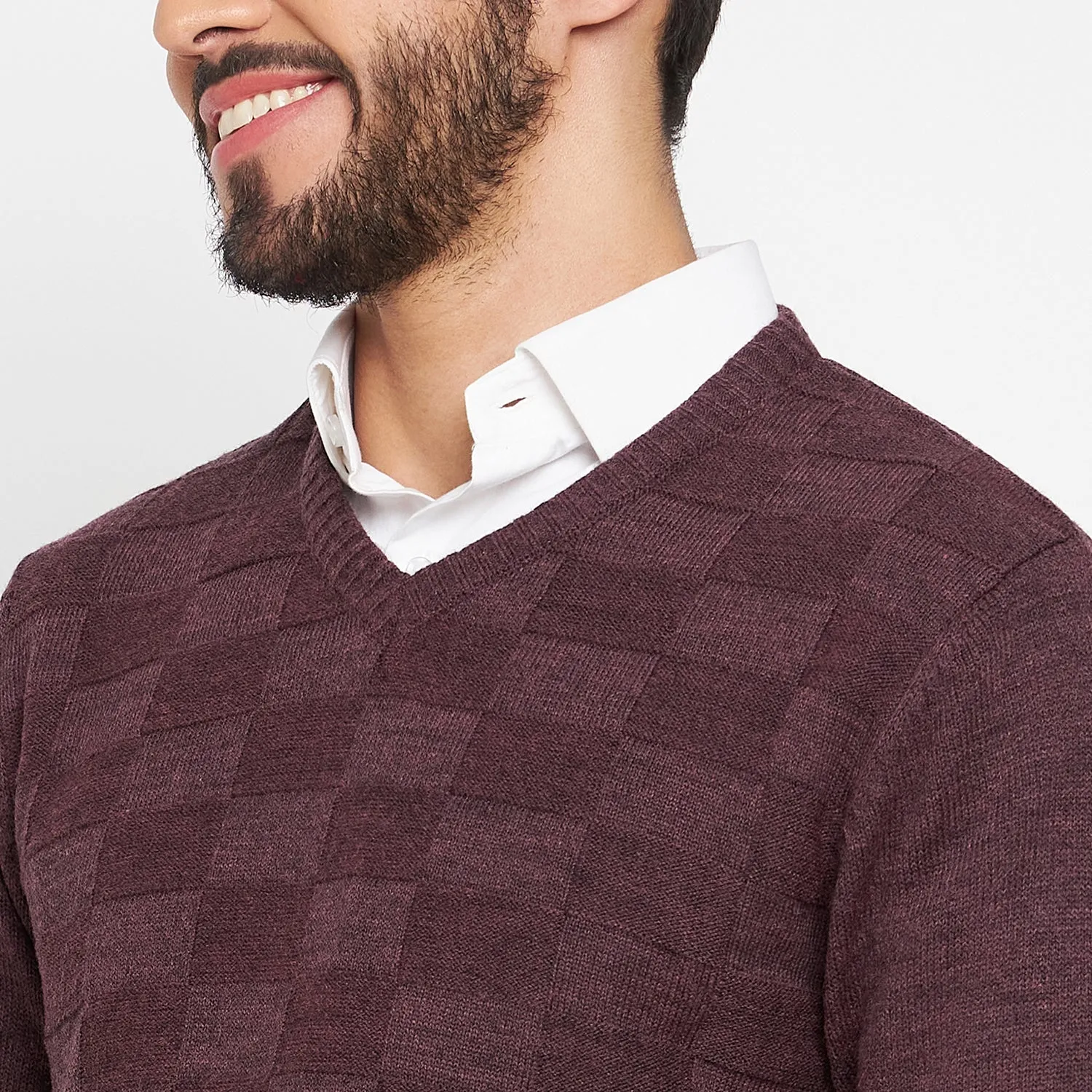 Duke Stardust Men Full Sleeve V Neck Sweater (SDS651R)