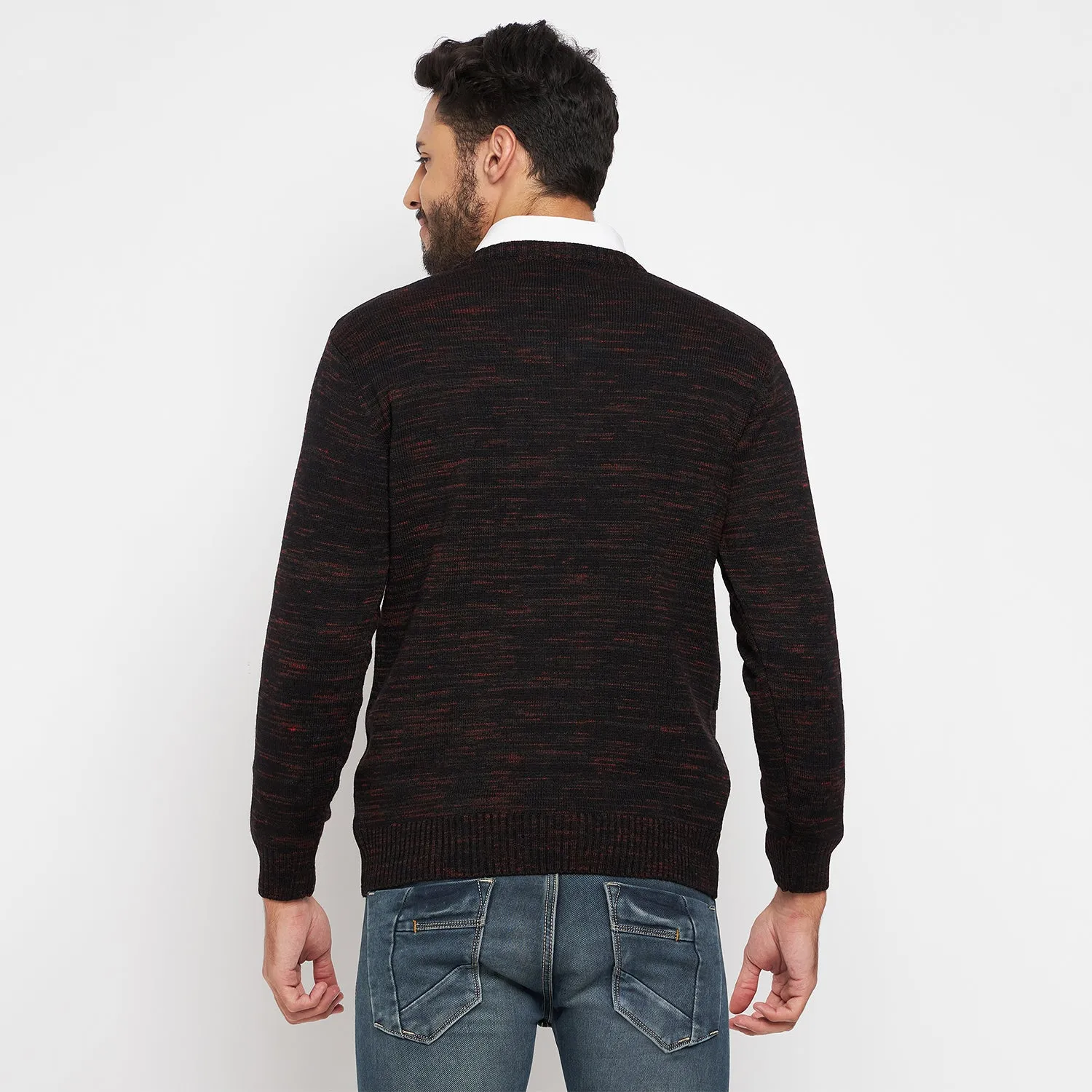 Duke Stardust Men Full Sleeve V Neck Sweater (SDS651R)