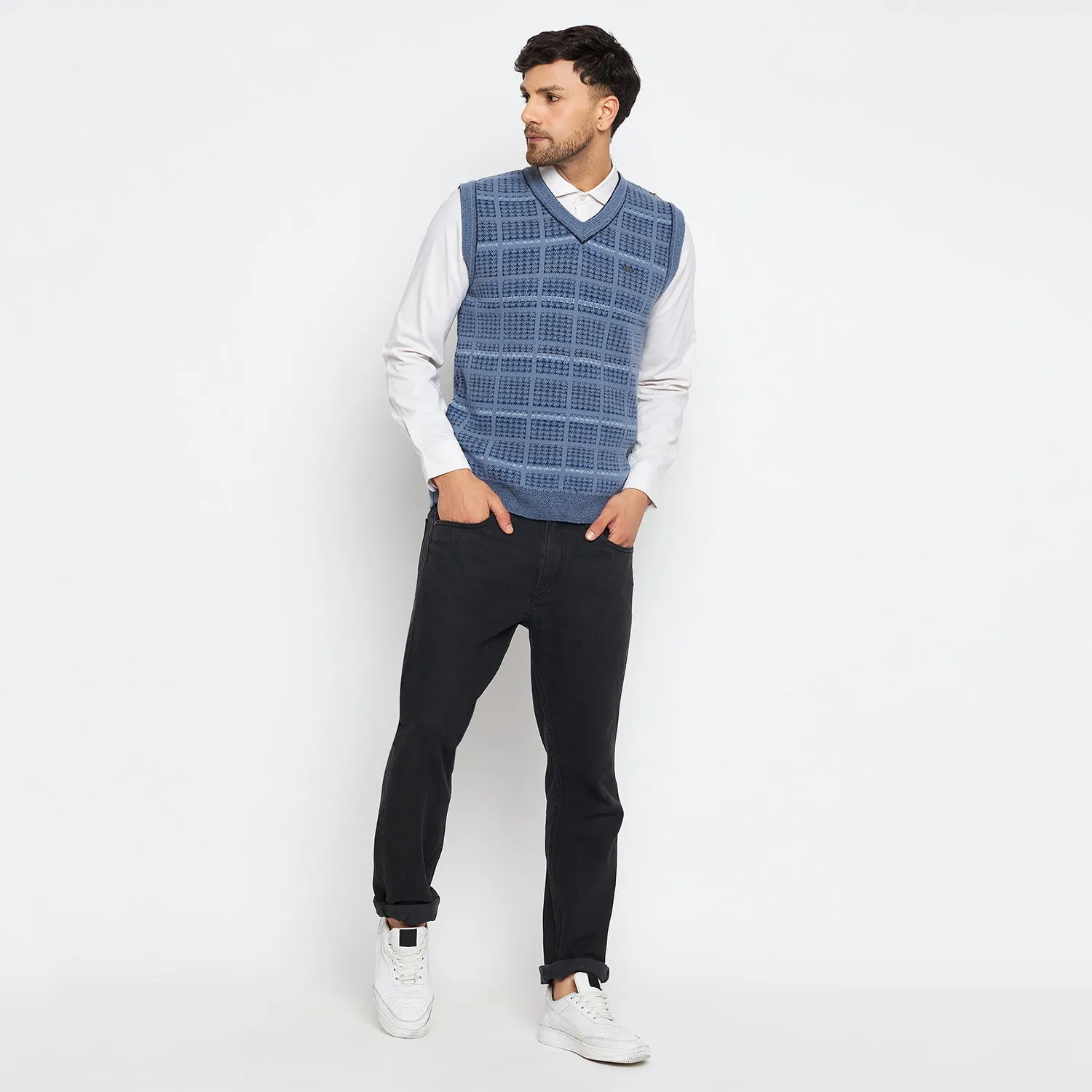 Duke Stardust Men Sleeveless V Neck Sweater (SDS2028)