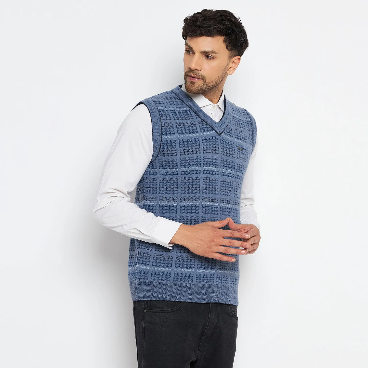 Duke Stardust Men Sleeveless V Neck Sweater (SDS2028)