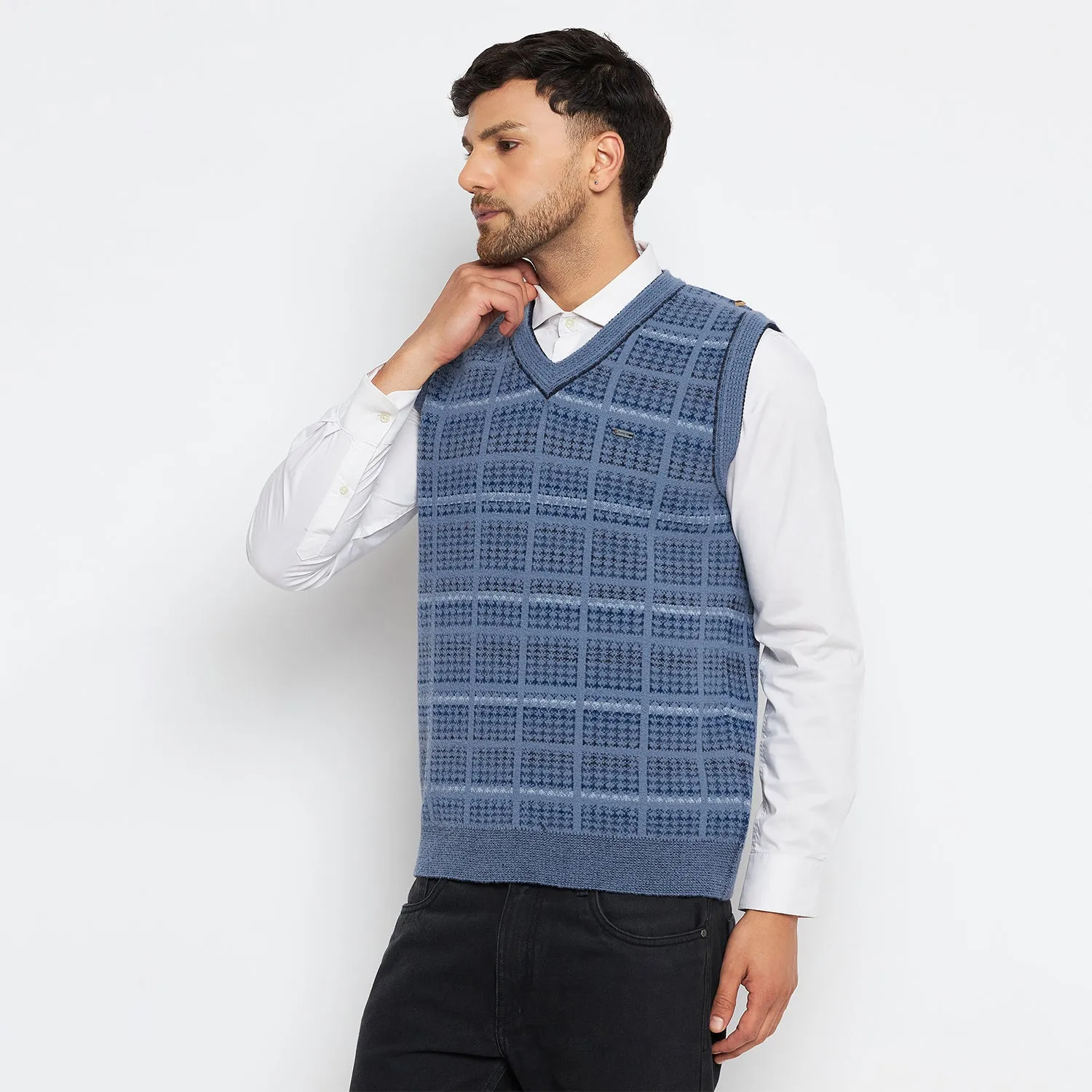 Duke Stardust Men Sleeveless V Neck Sweater (SDS2028)