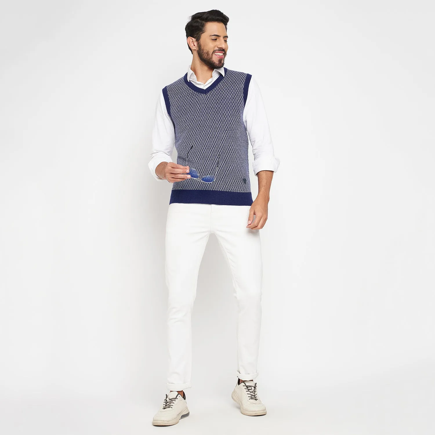 Duke Stardust Men Sleeveless V Neck Sweater (SDS2033)
