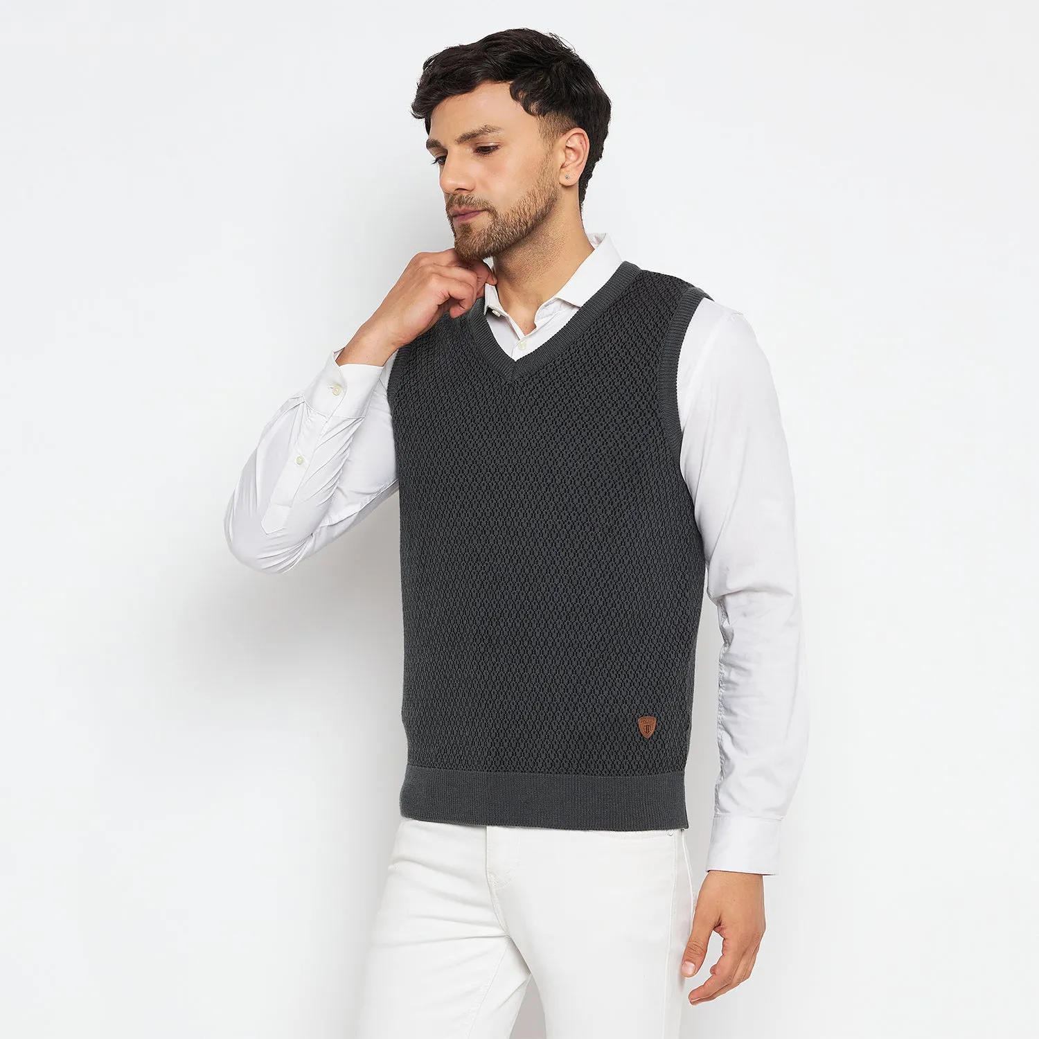 Duke Stardust Men Sleeveless V Neck Sweater (SDS2033)