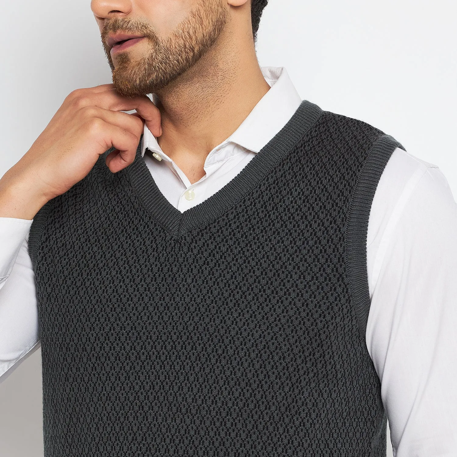 Duke Stardust Men Sleeveless V Neck Sweater (SDS2033)