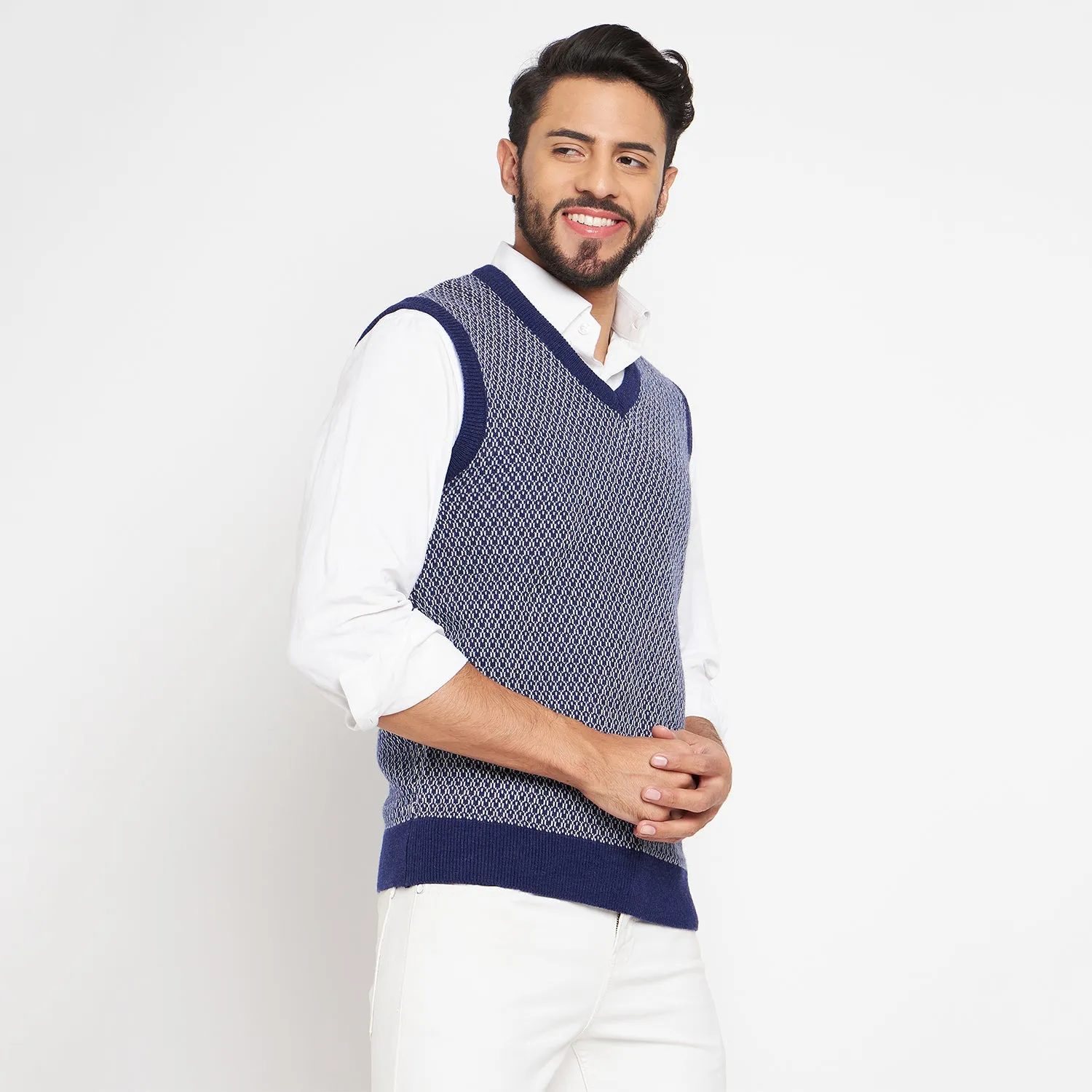 Duke Stardust Men Sleeveless V Neck Sweater (SDS2033)