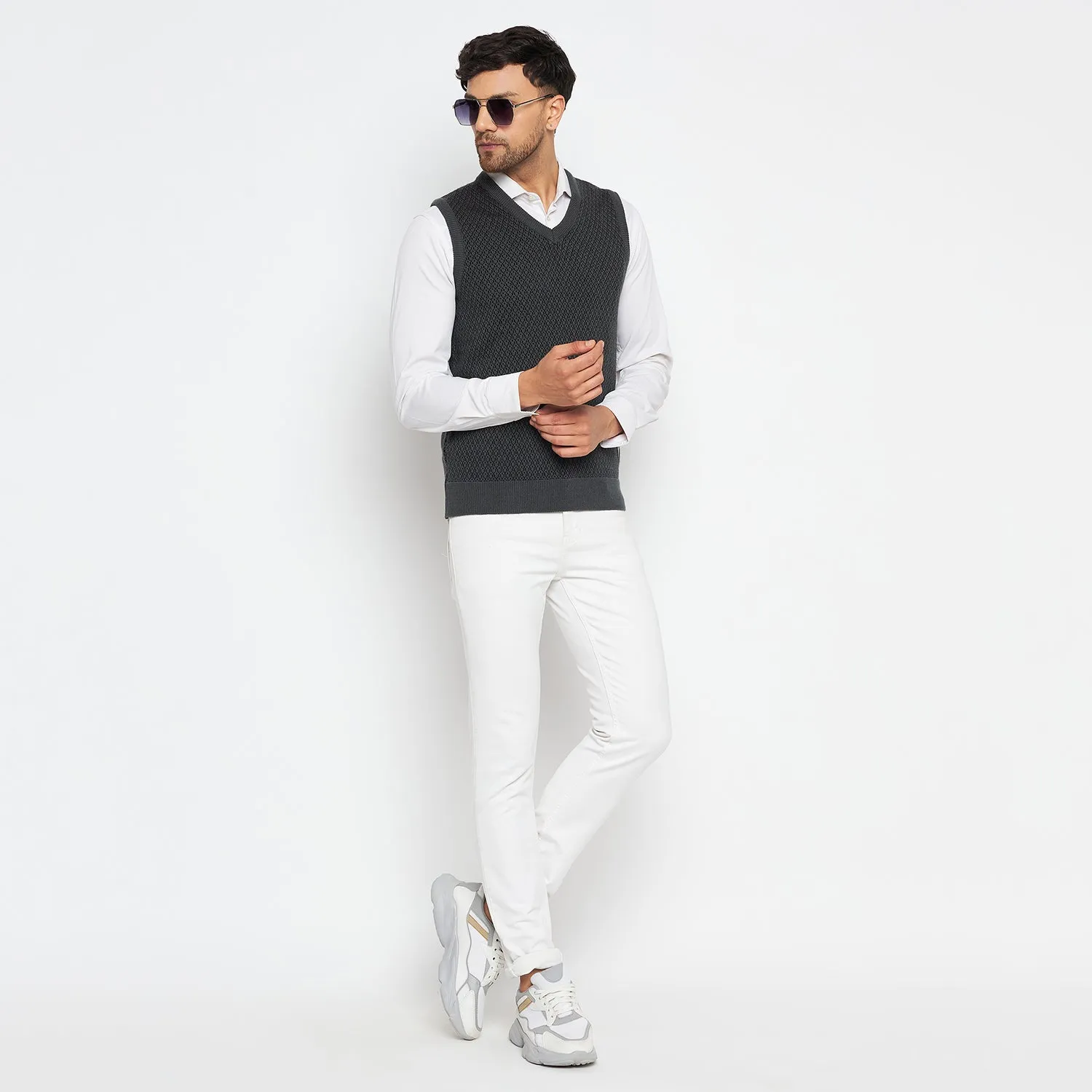 Duke Stardust Men Sleeveless V Neck Sweater (SDS2033)